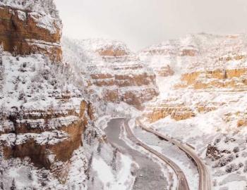 Driving to Aspen in winter