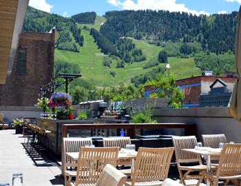Outdoor dining on a deck in Aspen
