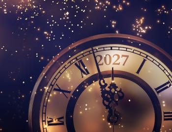 Happy New Years 2027, countdown clock. 