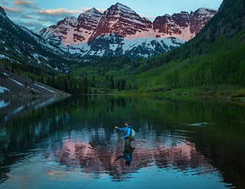 Maroon Bells at sunrise