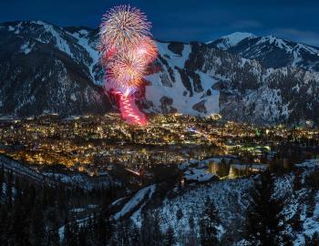 New Years Eve Fireworks above Aspen Mountain