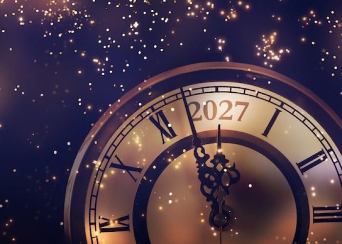 Happy New Years 2027, countdown clock. 