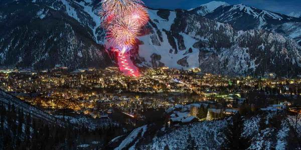 Aspen Mountain Winter Fireworks