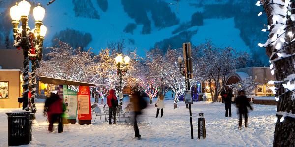 Aspen's holiday atmosphere in January