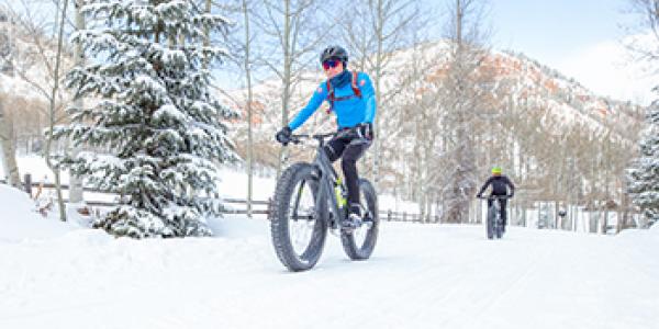 Winter fat biking in Aspen