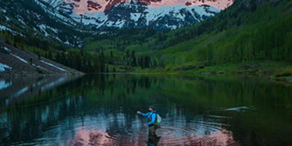 Maroon Bells at sunrise
