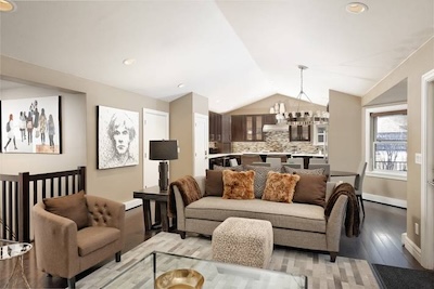 Living room at 107 Park Ave.