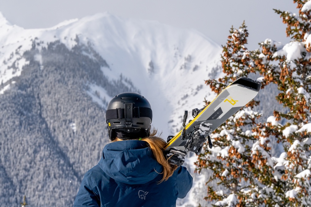 A skier on top of a mountain in Aspen.