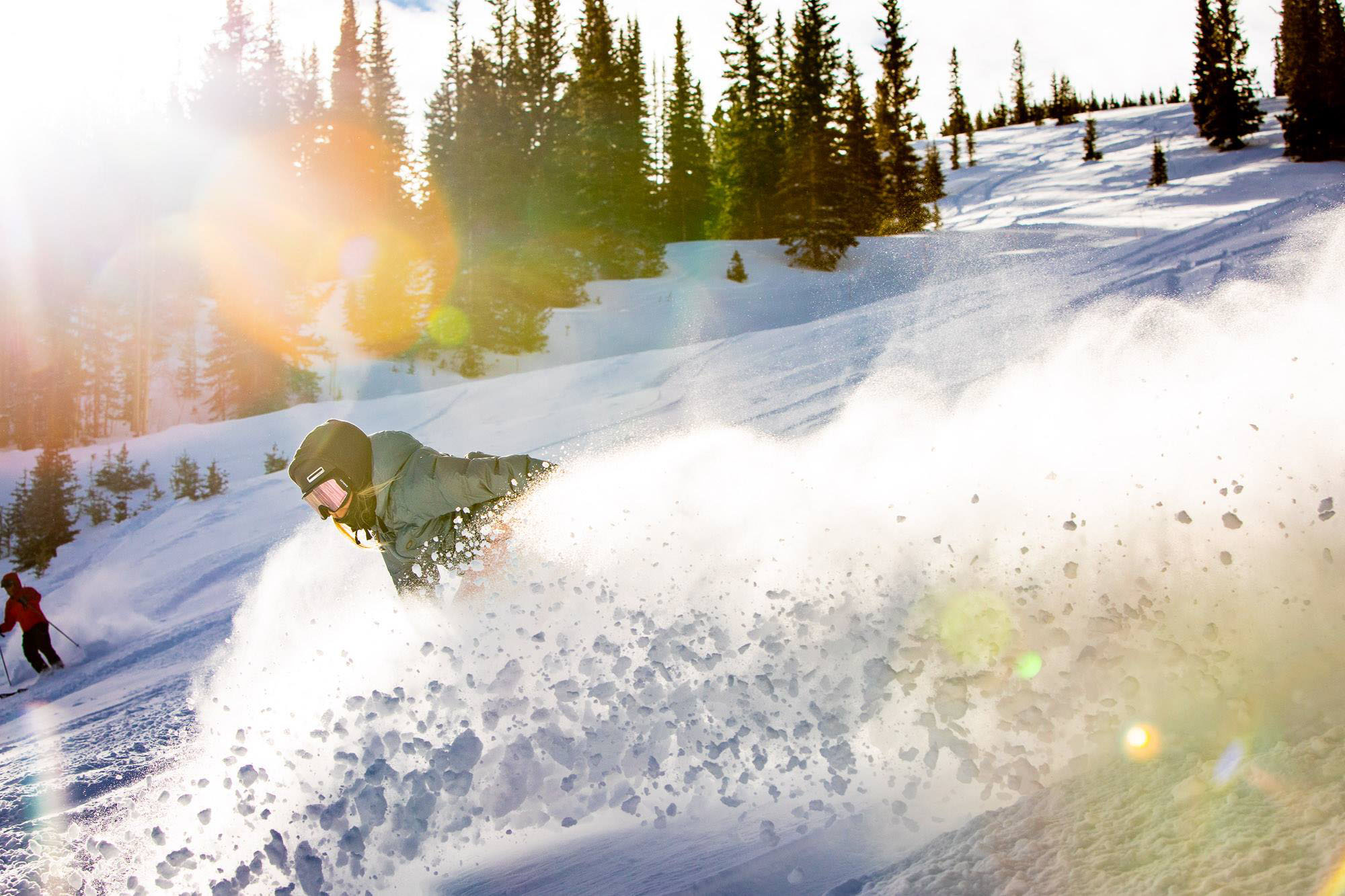 Snowboarding in Powder Aspen